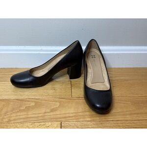 Naturalizer Pumps WHITNEY Women's Sz 4.5M Black Block Heel Classic Professional